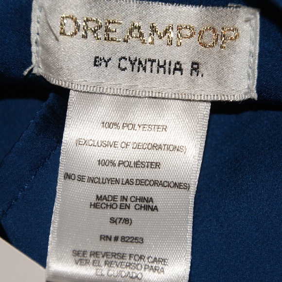 New DREAMPOP Blue Ruffled Halter Dress NWT (S 7/8) - Picture 4 of 5